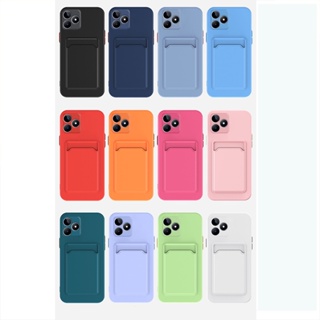 For Realme C51 C53 NFC C53NFC C51NFC Fashion Square Liquid Silicone Phone Case For RealmeC53 RealmeC51 Soft TPU Bumper Casing Simple Card Slot Shockproof Back Cover