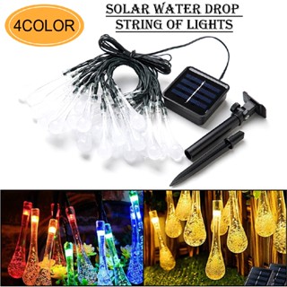 20 LED Solar String Light Outdoor Waterproof Water Drop Solar Light with 8 Modes