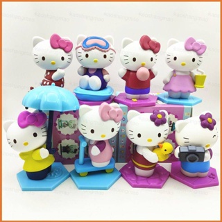 Wilk โมเดลฟิกเกอร์ Sanrio Hello Kitty เหมาะกับฤดูร้อน ของเล่นสําหรับเด็ก ตกแต่งบ้าน ของขวัญ 8 ชิ้น