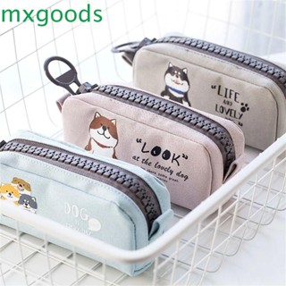 Mxgoods กระเป๋าดินสอ กระเป๋าเครื่องเขียน ผ้าแคนวาส ลายการ์ตูน สําหรับเด็กนักเรียนผู้ชาย และเด็กผู้หญิง