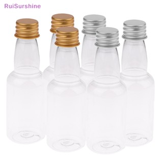 Ruisurshine ใหม่ ขวดไวน์ PET แบบใส ขนาดเล็ก 50 มล. พร้อมฝาปิดสกรู กันรั่วซึม สําหรับปาร์ตี้ งานแต่งงาน 10 ชิ้น