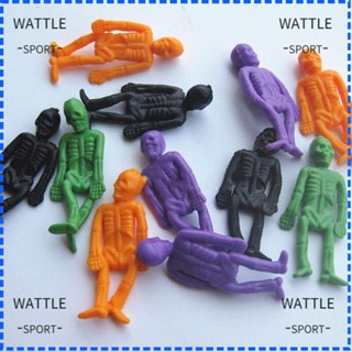 Wattle จี้ตุ๊กตาหัวกะโหลก PVC เรืองแสง แนวสยองขวัญ 24 ชิ้น