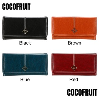 Cocofruit กระเป๋าสตางค์หนัง ใบสั้น มีซิป ใส่เหรียญได้ สําหรับผู้หญิง