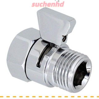 Suchenhd หัวฝักบัวอาบน้ํา วาล์วปิด ทองเหลือง สีเงิน