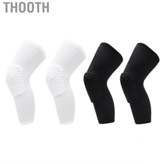 Thooth Knee Pad  2PCS Honeycomb Micro Fiber Fabric Brace Lengthened  Slip Strip for Basketball