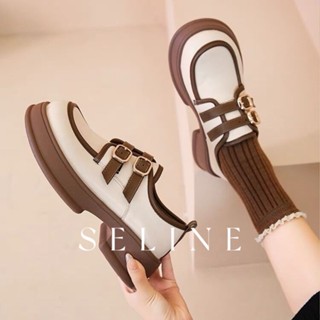 SELINE   รองเท้าแตะ รองเท้าแฟชั่น สะดวกสบาย ฟชั่น ด้านล่างหนา 2023 ใหม่ รุ่นใหม่ Korean Style คุณภาพสูง fashion FLF23903G7 37Z230910