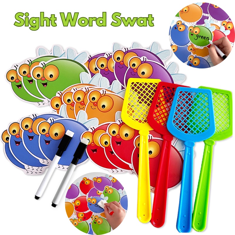 DIY Swat Learning Words Game Rewritable Word Card Game Sight Words Teaching Aid Entertainment Parent-Child Interactive