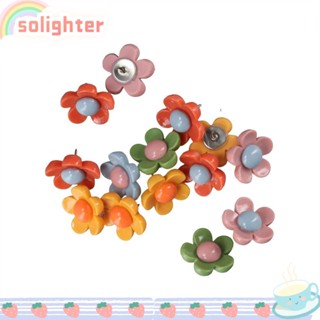 Solighter หมุดปักบอร์ด ลายดอกไม้ หลากสี สําหรับบ้าน ออฟฟิศ