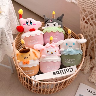 ตุ๊กตาการ์ตูนอนิเมะ Sanrio Mymelody Star Kirby Sing Cinnamoroll มีแสงเทียนเรืองแสง ของเล่นสําหรับเด็ก