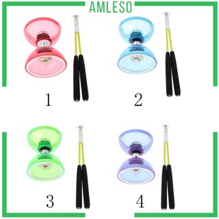 [Amleso] ของเล่นลูกปืนสามขา LED 4 สี พร้อมแท่งคาร์บอน สําหรับเด็ก และผู้ใหญ่ ปาร์ตี้