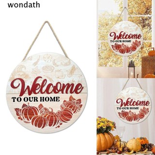 Wonda ป้ายไม้ ลายฟักทอง Welcome สําหรับแขวนประตูคาเฟ่ โรงแรม