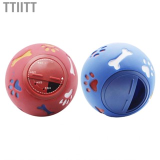 Ttiitt Dog Treat Dispenser Ball  Promote Digestion Adjustable Puppy Puzzle Chewing for Indoor