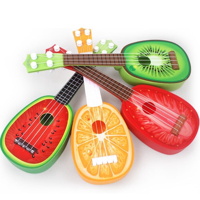 พร้อมส่ง อูคูเลเล่ Ukulele กีต้าร์มินิ ลายผลไม้ ดีดได้จริง มีเสียง กีต้าร์ขนาดเล็ก เครื่องดนตรีของเล่น กีต้าร์เด็ก