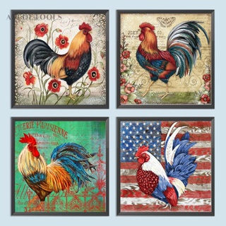 ภาพวาดปักเพชร ทรงกลม ลายไก่ 5D ขนาด 30x30 ซม. สําหรับตกแต่งบ้าน DIY 4 ชิ้น [alloetools.th]