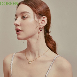 Doreen ผู้หญิง ต่างหูแฟชั่น เครื่องประดับ Eardrop เกล็ดหิมะ ต้นคริสต์มาส กวาง เขากวาง เพทาย ต่างหูห้อย