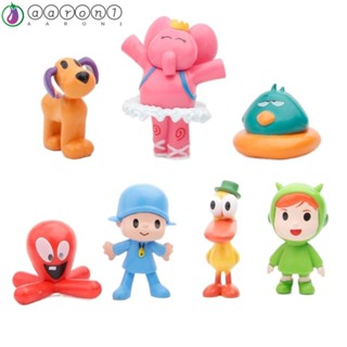 Aaron1 โมเดลฟิกเกอร์ PVC รูปการ์ตูนเป็ด POCOYO ช้าง นกน่ารัก ของเล่นสําหรับเด็ก 7 ชิ้น ต่อชุด