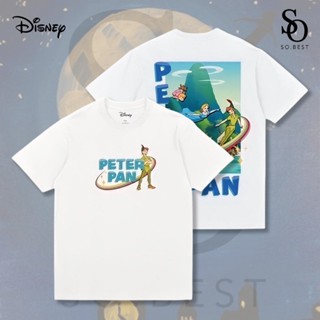 SO.BEST เสื้อยืดดิสนีย์ Peter Pan สกรีนหน้า-หลัง ผ้าสีขาว ลิขสิทธิ์แท้ Disney