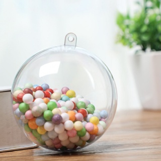 ⚡XMAS⚡Christmas Balls Lightweight Plastic Transparent 10pcs Acrylic Baubles Craft