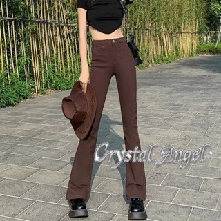 Crystal กางเกงขายาว กางเกงยีสน์ผู้หญิง ทรงหลวม ๆ ตรง Retro Hip Hop Pants 2023 NEW Style WNK239067N 37Z230911