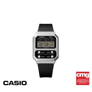 CASIO นาฬิกาข้อมือ CASIO รุ่น A100WEF-1ADF วัสดุเรซิ่น สีดำ