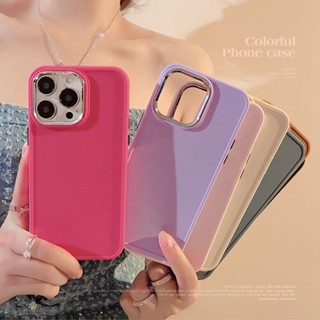 เคสโทรศัพท์มือถือ กรอบรูป สีพื้น สําหรับ Apple iPhone 7 8 Plus X XS Max XR 11 12 13 14 Pro Max