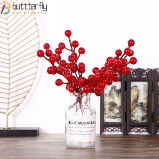 Buttterfly ช่อดอกเบอรี่ปลอม DIY สําหรับตกแต่งคริสต์มาส