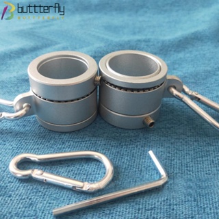 Buttterfly แหวนยึดเสาธง อลูมิเนียม หมุนได้ 360 องศา สีเงิน พร้อมตลับลูกปืน ป้องกันการพันธง 2 ชิ้น