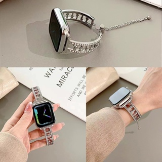 สายนาฬิกาข้อมือโลหะ ประดับเพชร สําหรับ Apple Watch 40 มม. 41 มม. 42 มม. 44 มม. 45 มม. 38 มม. 49 มม. iwatch Series 8 7 SE 6 5 4 3