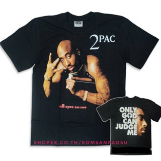 เสื้อยืดแขนสั้นคอกลมเสื้อยืด 2pac tupac shakur hiphop t shirtsCotton 100%  [S-5XL]