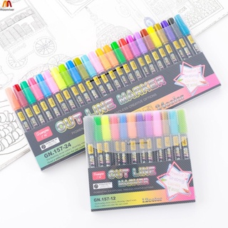 ชุดปากกามาร์กเกอร์ ติดทนนาน 12 สี 24 สี