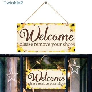 Twinkle ป้ายไม้ Welcome สําหรับแขวนประตู