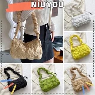 Niuyou กระเป๋าสะพายไหล่ กระเป๋าถือลําลอง สีพื้น สําหรับสตรี