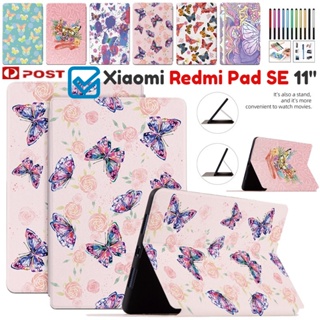 Folio เคสหนัง ฝาพับ ลายการ์ตูน กันกระแทก พร้อมช่องใส่บัตร สําหรับ Xiaomi Redmi Pad SE 2023 11.0 นิ้ว