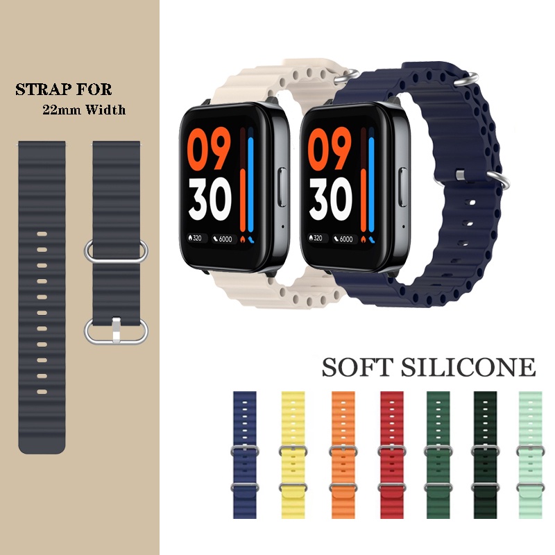 สายนาฬิกาข้อมือซิลิโคน 22 มม. สําหรับ Realme Watch 2 3 S Pro
