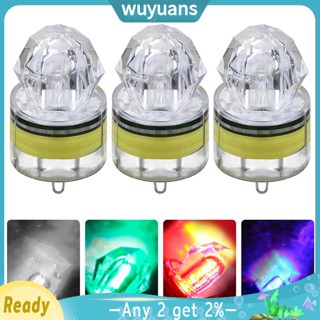 Wuyuans ไฟกระพริบ LED กันน้ํา สําหรับตกปลาใต้น้ํา 3 ชิ้น