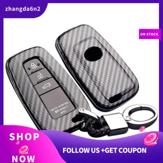 【พร้อมส่ง】เคสกุญแจรีโมตรถยนต์ คาร์บอนไฟเบอร์ สําหรับ Toyota Camry Corolla CHR Prado RAV4 Prius 2018 2019