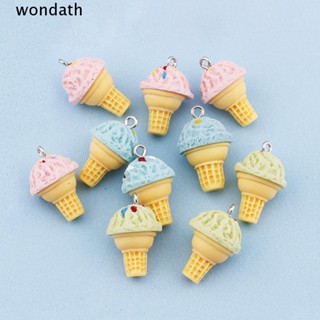 Wonda จี้เรซิ่น รูปไอศกรีม 3 สี 1 นิ้ว สําหรับตกแต่งต่างหู DIY 30 ชิ้น