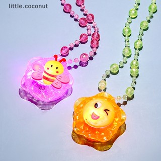 [little.coconut] สร้อยคอลูกปัดอะคริลิคเรืองแสง Led พร็อพปาร์ตี้วันเกิด สําหรับเด็กผู้หญิง 1 ชิ้น