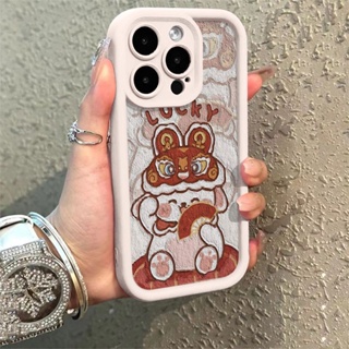 เคสโทรศัพท์มือถือ แบบนิ่ม กันกระแทก ลายกระต่ายนําโชค สําหรับ Apple Iphone 13 14promax 12 11 7 8 EEN8