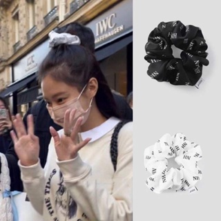 [SR-STUDIO] Jennie Same Style ยางรัดผม แบบยืดหยุ่น พิมพ์ลายโลโก้ สไตล์เกาหลี