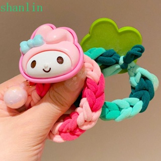 Shanlin สร้อยข้อมือสาน, MyMelody Cinnamoroll การ์ตูนคุโรมิ เชือกรัดผม, เครื่องประดับผมแฟชั่น, ยางรัดผม สไตล์เกาหลี ยางยืด เด็ก