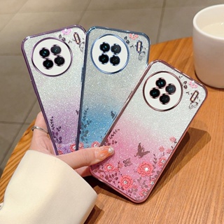 เคสโทรศัพท์ซิลิโคน TPU แบบนิ่ม กันกระแทก ประดับกลิตเตอร์ และพลอยเทียม หรูหรา สําหรับ Vivo X90 X80 X70 X60