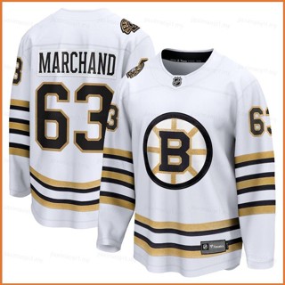 Fb 2023-2024 เสื้อกีฬาแขนยาว ลาย NHL Boston Bruins Away Jersey ครบรอบ 100 ปี