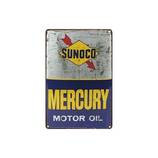 ป้ายโลหะดีบุก ลาย Sunoco Mercury Motor สไตล์วินเทจ สําหรับตกแต่งบ้าน ผับ บาร์