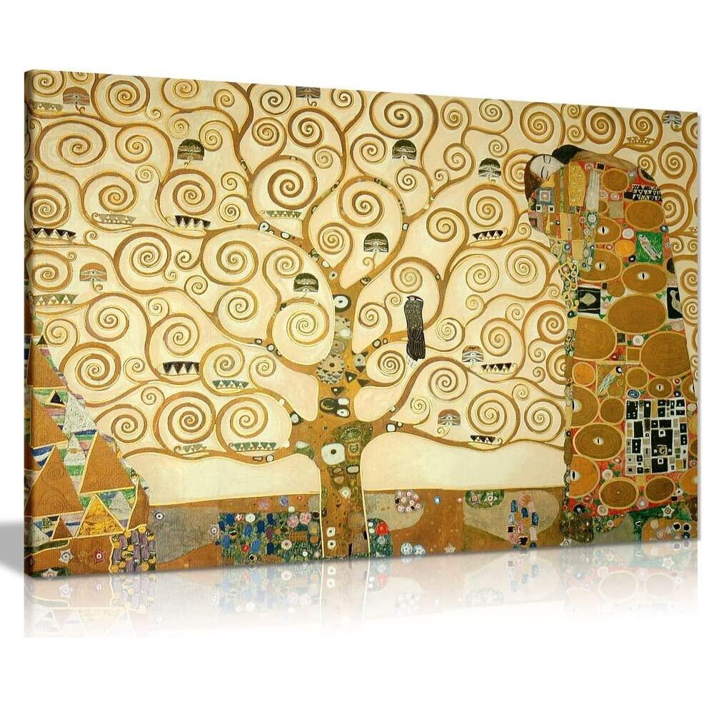 Gustav Klimt The Tree Of Life ภาพพิมพ์บนผ้าใบ สําหรับติดตกแต่งผนังบ้าน