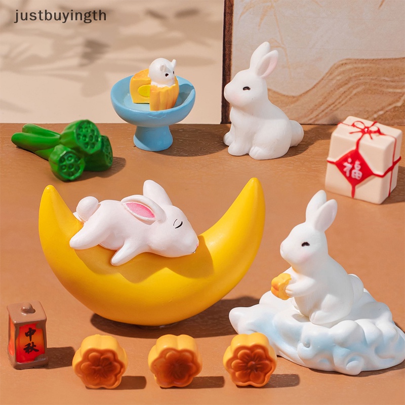 [JBTH] ตุ๊กตากระต่าย ขนมไหว้พระจันทร์ เรซิ่น ขนาดเล็ก สําหรับตกแต่งบ้าน ห้องน่ารัก เทศกาลกลางฤดูใบไม้ร่วง [JB]