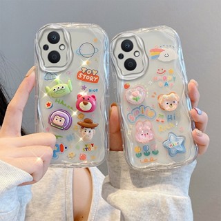 เคสโทรศัพท์มือถือแบบนิ่ม tpu ใส ลายก้อนเมฆ หมีน้อย พร้อมตุ๊กตาหมี สําหรับ OPPO Reno7z Reno 8Z 5G Reno7 z