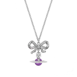 Vivienne Westwood สร้อยคอโบว์ สามมิติ ดาวเสาร์ กระดูกไหปลาร้า โซ่ ต่างหู ของขวัญสําหรับผู้หญิง
