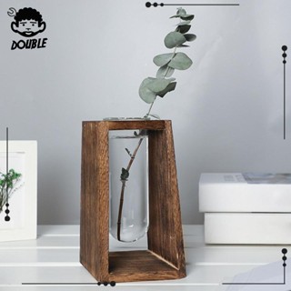 แจกันแก้วตั้งโต๊ะ พร้อมแก้วไม้ สําหรับปลูกต้นไม้