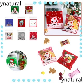 Ynatural ถุงขนมคุกกี้ บิสกิต ลายซานตาคลอส ของขวัญคริสต์มาส 10 ชิ้น